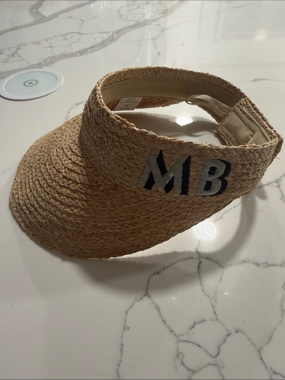 Straw Visor - “MB” initials